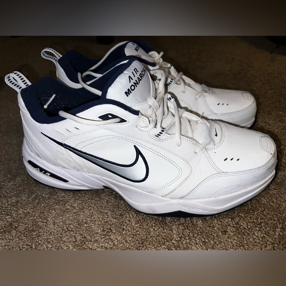 Nike “Air Monarch” White Athletic Shoes with Breathable Design